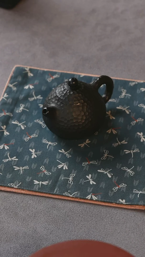 紫砂茶壶焐灰锤型 文旦 微瑕