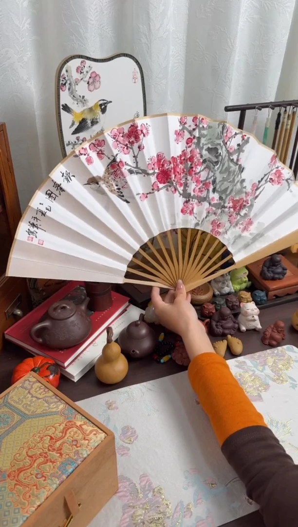 扇子非遗技艺 手绘折扇