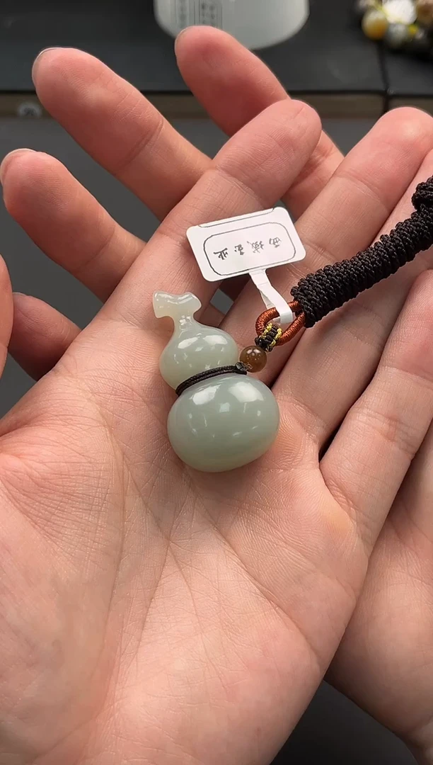 未镶嵌手串和田玉且末青白葫芦微色差
