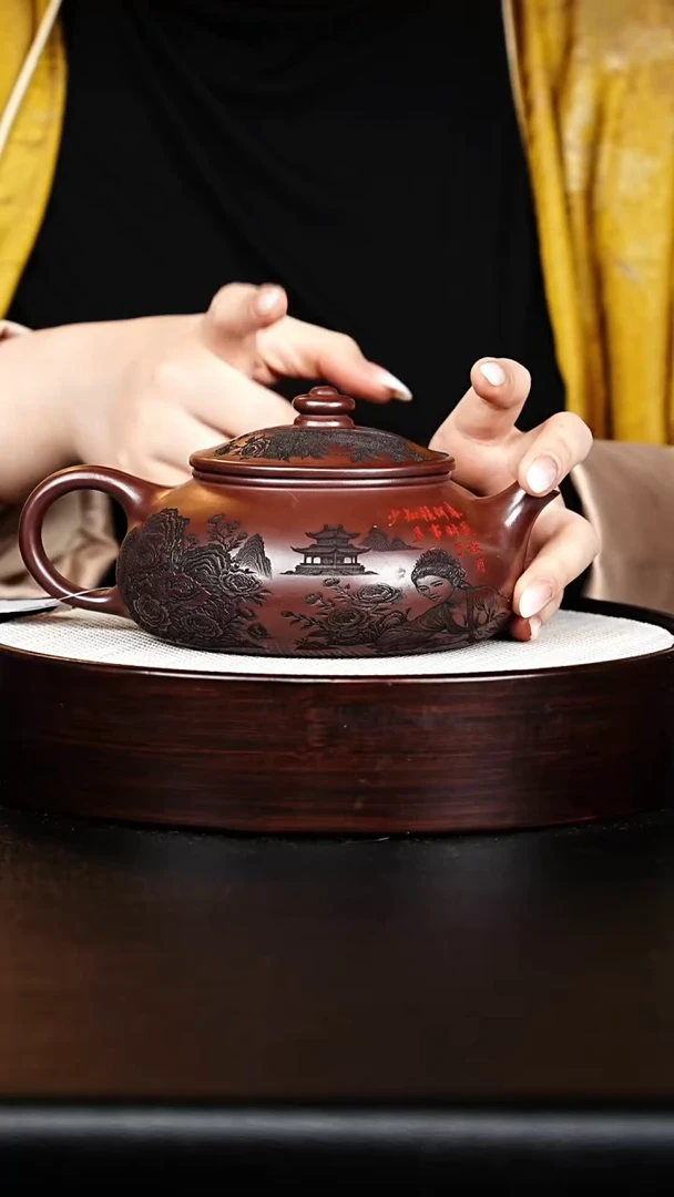 茶壶紫砂寒江壶