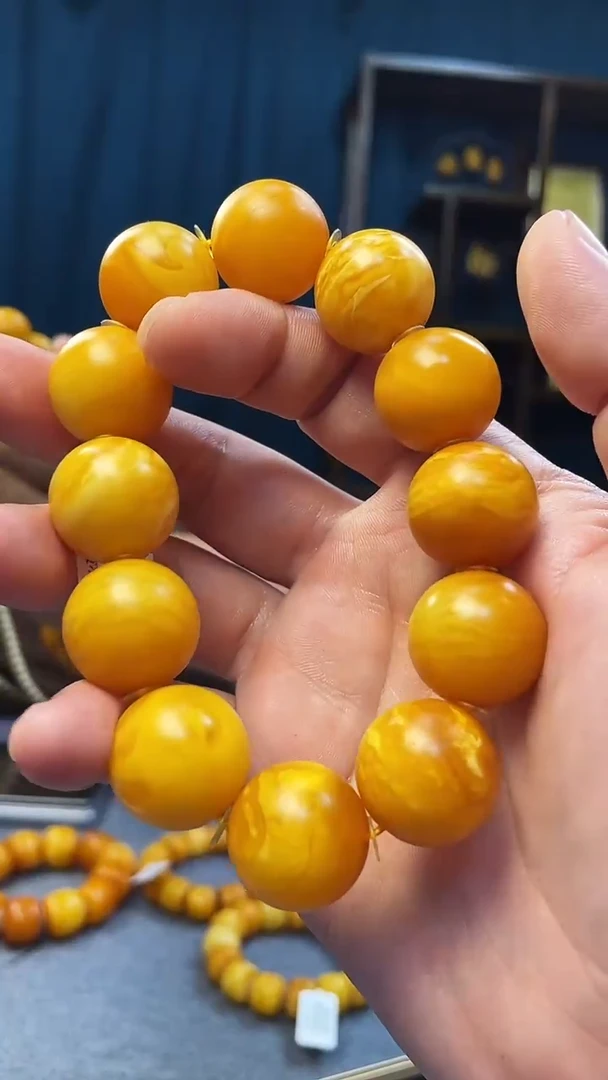 手串琥珀未镶嵌蜜蜡圆珠手串