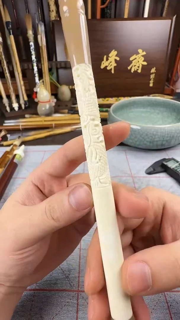 雪峰斋驼骨牛角纯狼毫斗笔6.2  1.2