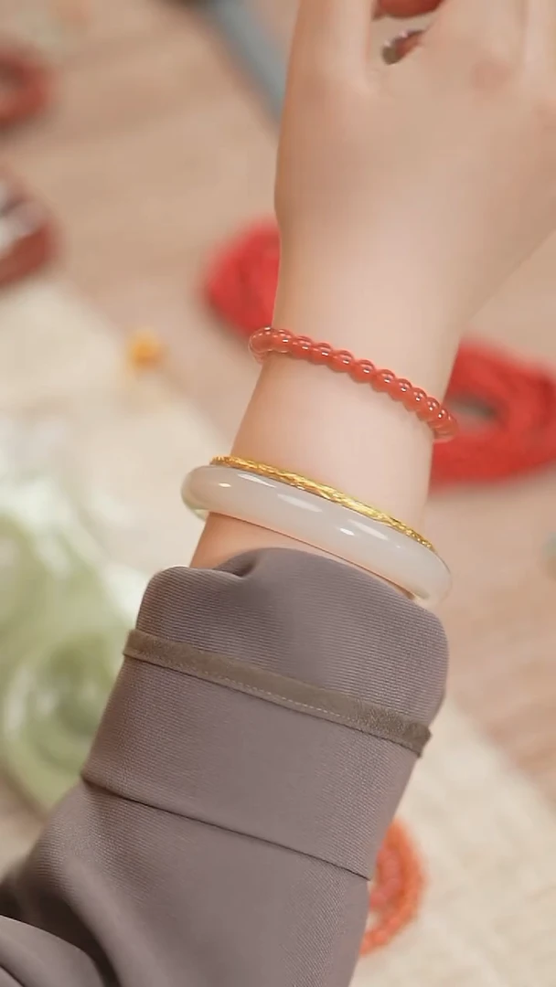 未镶嵌手串南红玛瑙保山冰红 单圈手串（多样性发货）