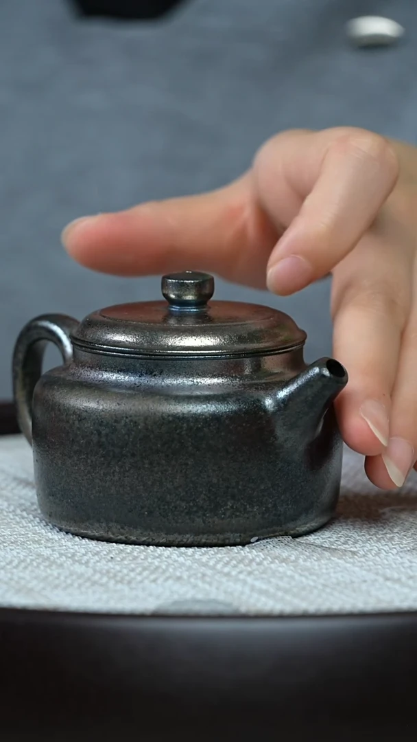 茶壶紫砂0703午直播YRCG柴烧天青蛤蜊光德钟