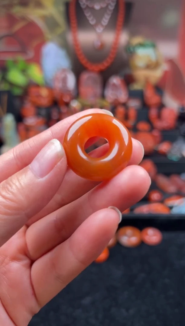 未镶嵌甜甜圈南红玛瑙老*方甜甜圈