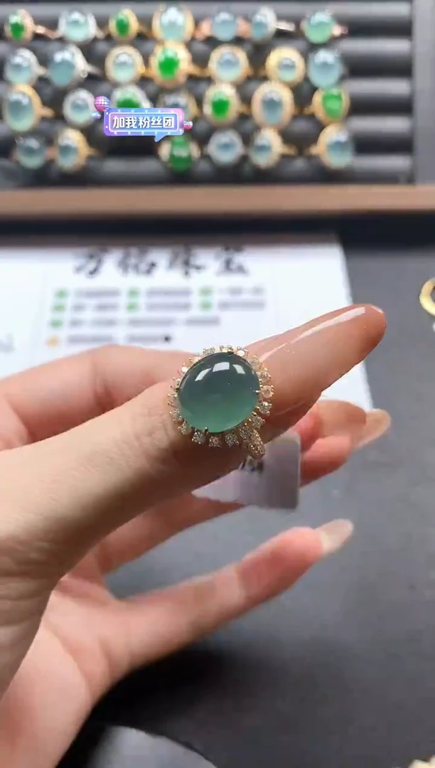 银S925镶嵌戒指翡翠51511