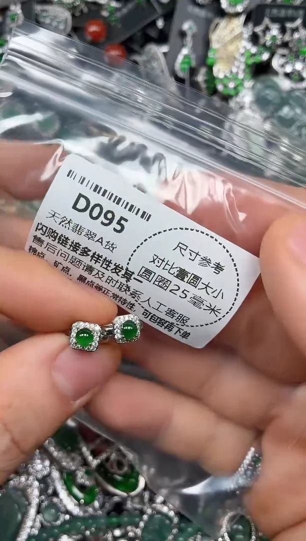 颈饰未镶嵌翡翠D095耳扣