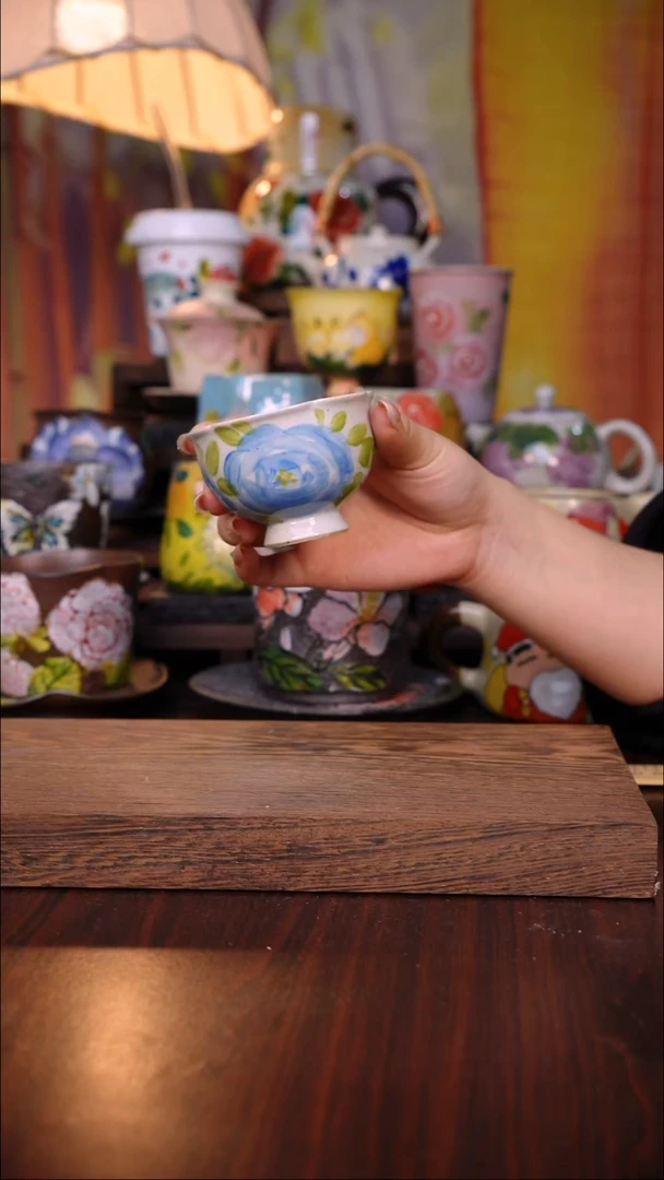 杯子陶泥垚手作 景德镇手工手绘陶瓷器物