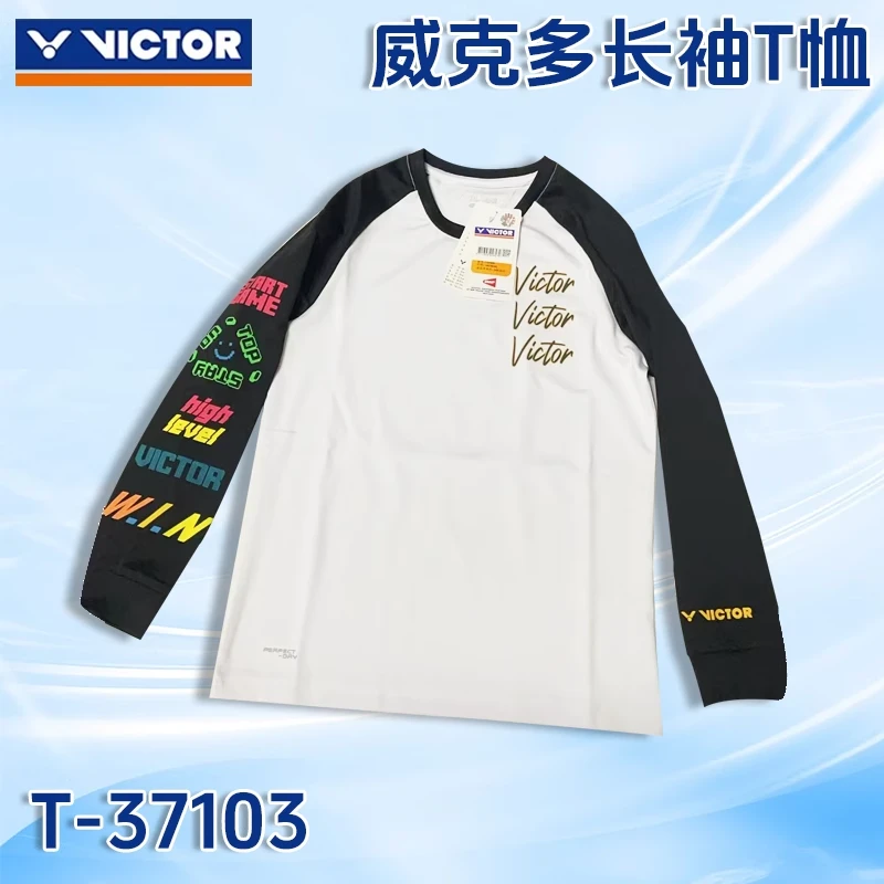 威克多VICTOR胜利羽毛球服T-37103长袖T恤运动时尚休闲青少年儿童