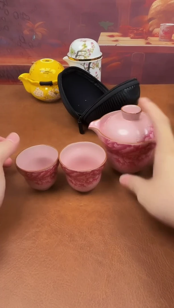 陶瓷茶具摆件旅行套组