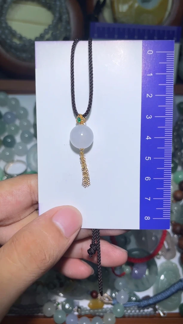 翡翠散珠18K金镶嵌翡翠珠子