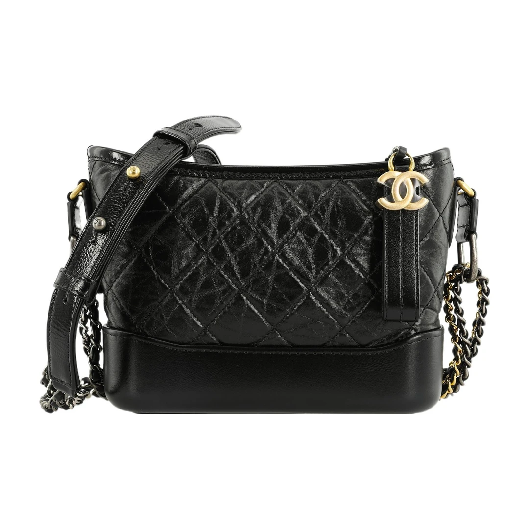 99新 Chanel/香奈儿 流浪包小号黑/小号黑拼白 23开原盒