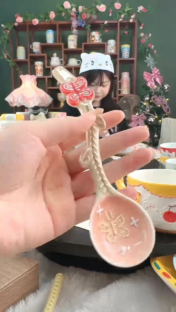 景德镇高温陶瓷釉下彩 玉泥 小勺子