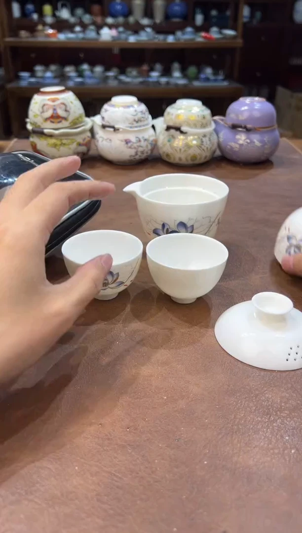 真的很便宜超好看会开片的旅行茶具