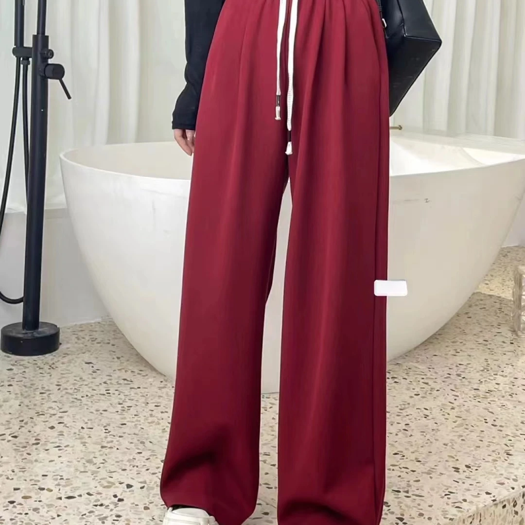 5801 宽松阔腿拖地长裤遮肉肉显瘦休闲运动裤女