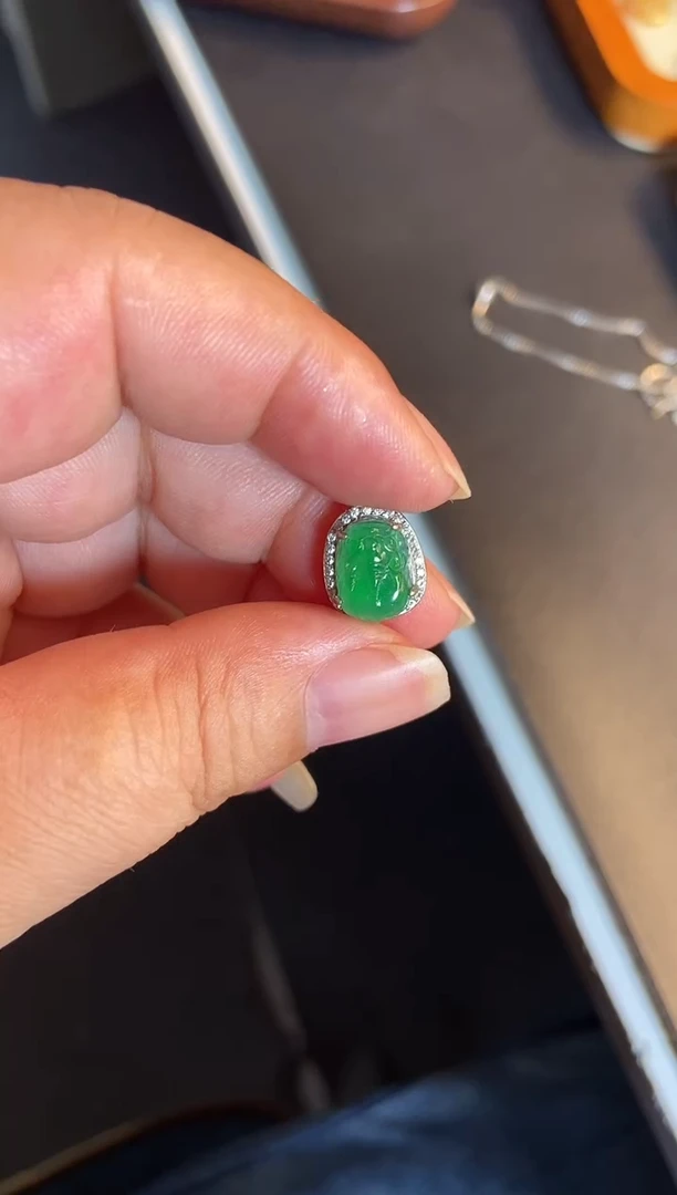 吊坠(不含链)银S925镶嵌翡翠1