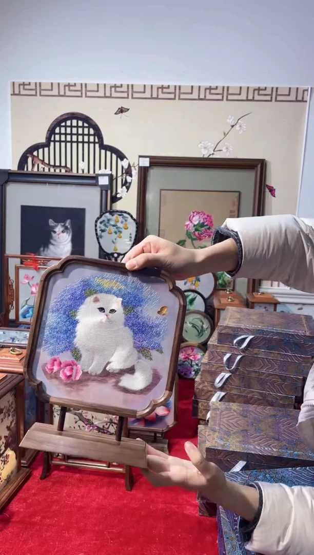 织绣精品苏绣手工刺绣，摆件9