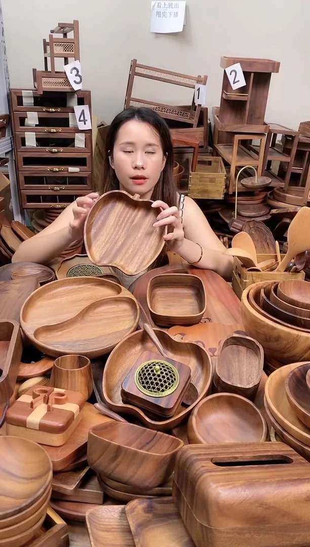 南美胡桃木苹果形果盘