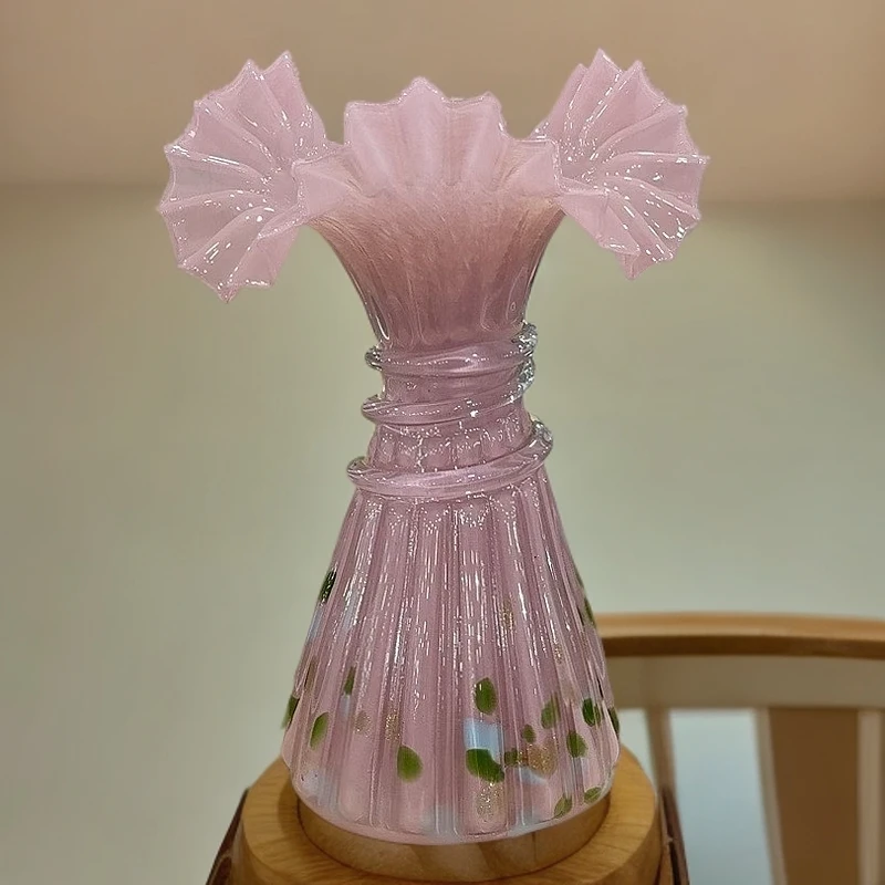 粉色熊猫花瓶【裙摆花瓶】 鲜瓶 现代轻奢琉璃瓶