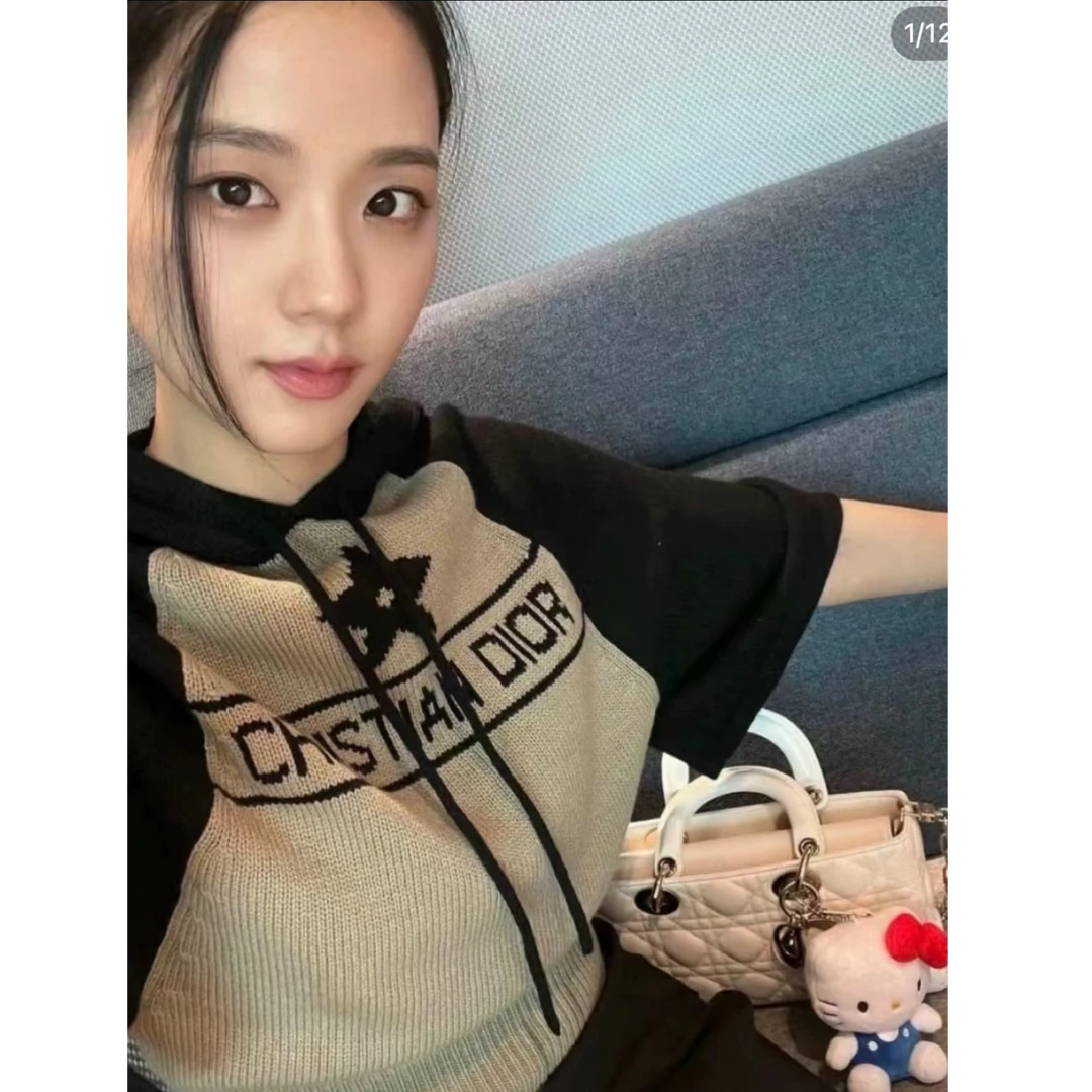 未使用 DIOR/迪奥 图案七分袖连帽针织衫/36