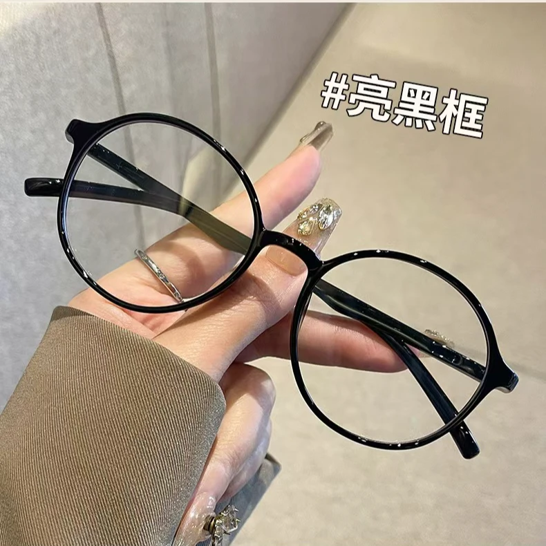 超轻防蓝光芥末绿小圆框女款眼镜近视女度数可配素颜神器女款眼镜