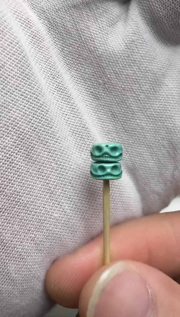 未镶嵌绿松石喜主一对塔*酱直径7.5高4.1