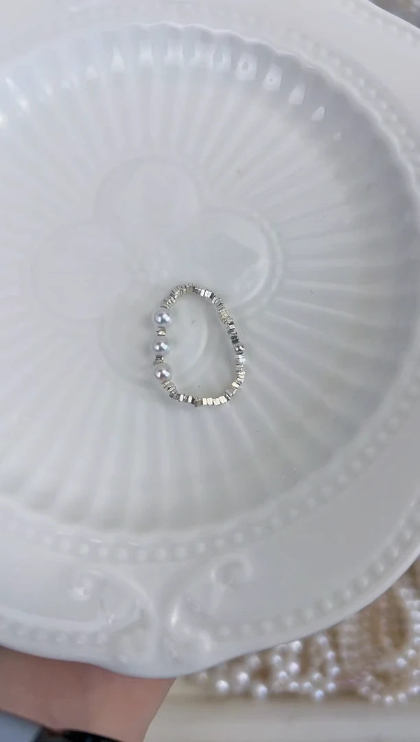 【闪购商品】淡水珍珠戒指银S925镶嵌三生三世戒指