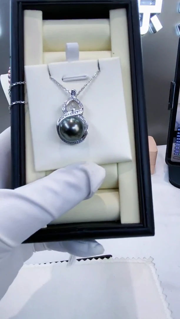 银S925镶嵌套链海水珍珠Y海水大溪地套链