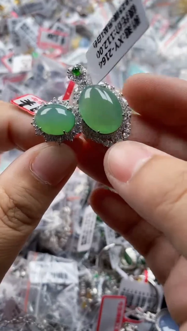 翡翠戒指银S925镶嵌333     1