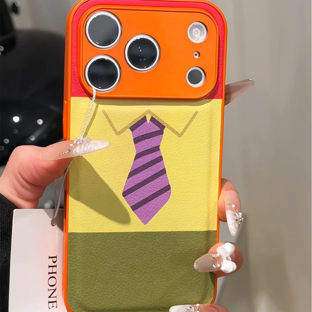 尼克衣服拼色适用苹果17p手机壳16PM肤感皮纹华为p80简约小米17女