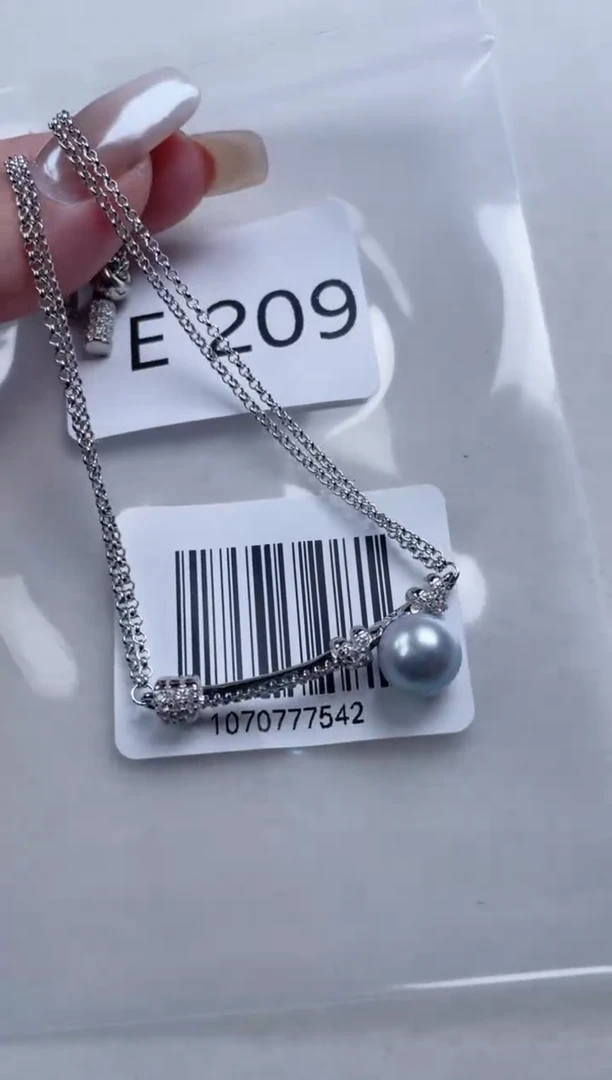银S925镶嵌手链海水珍珠E209