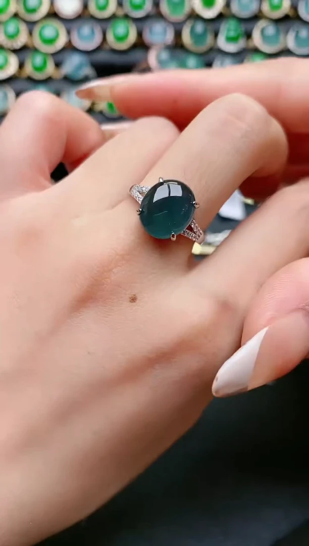 【闪购商品】翡翠戒指银S925镶嵌1111