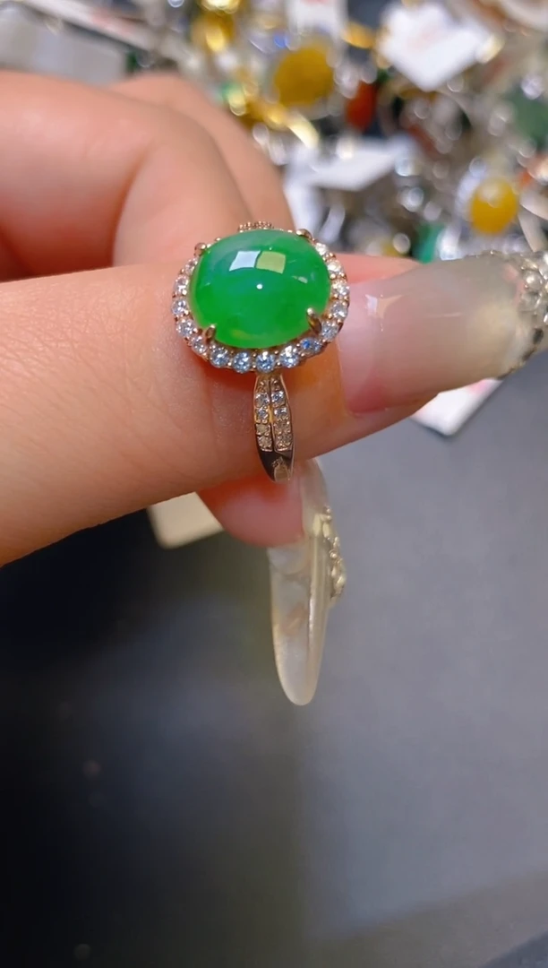 【闪购商品】翡翠耳饰银S925镶嵌天然A货翡翠1