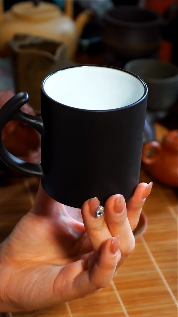 茶杯紫砂手制紫砂纯白釉咖啡杯