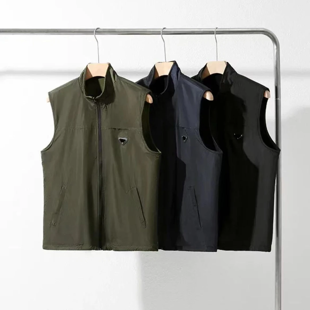 意式轻奢 秋冬户外双面可穿男女情侣加绒防泼水商务休闲立领马甲