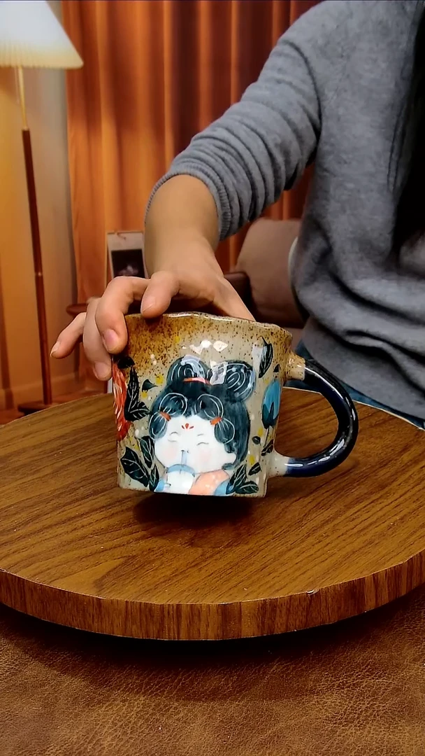 摆件陶景德镇手工手绘釉下彩陶瓷