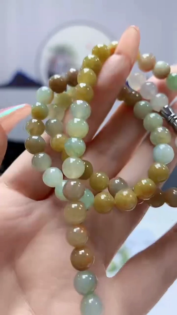 【闪购商品】定制翡翠未镶嵌4868DD-毛货珠链126