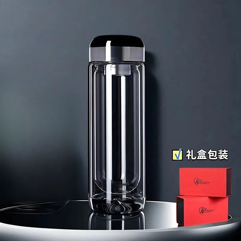 水晶之恋双层高硼硅玻璃水杯子茶杯专用泡茶杯专用耐高温新奇杯子