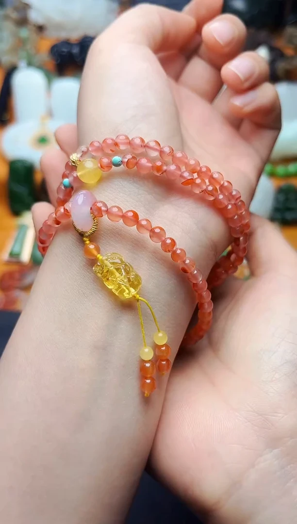 【闪购商品】南红玛瑙手串未镶嵌多圈手串