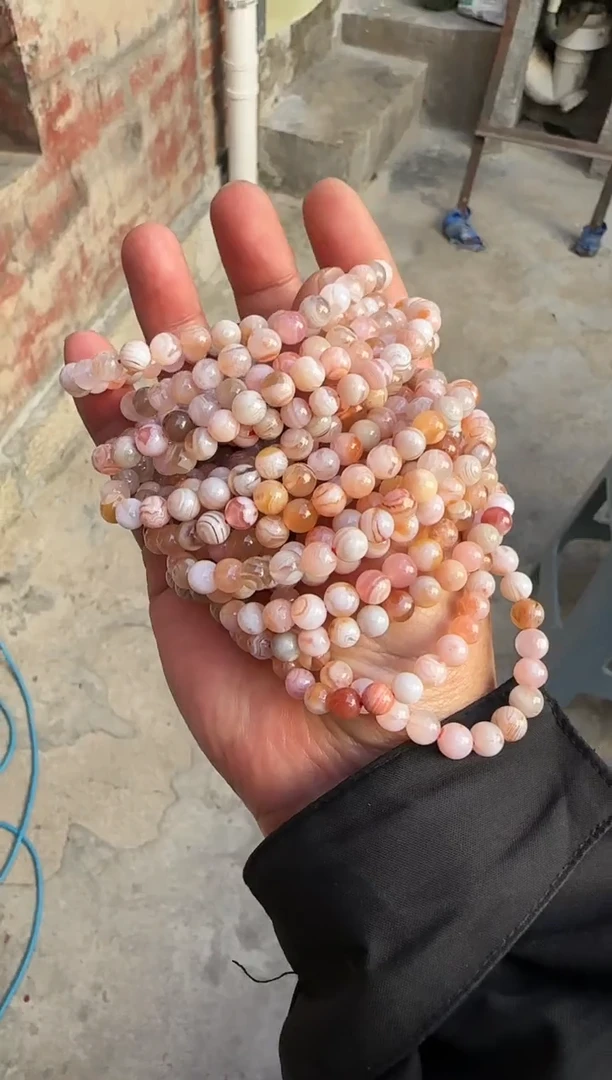 【闪购商品】玛瑙/玉髓手串未镶嵌H386小庄天眼单圈随机发一6mm+