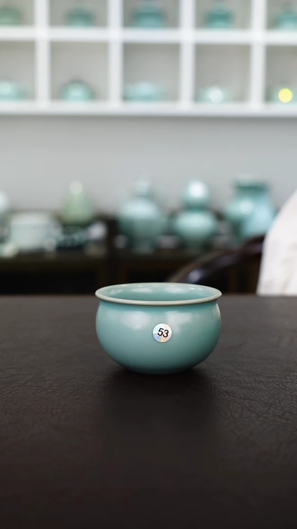 仿古天青釉53号风水缸杯