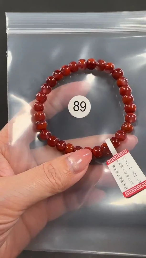 未镶嵌手链南红玛瑙原矿无优化无胶裂玫红火焰老型单圈7+