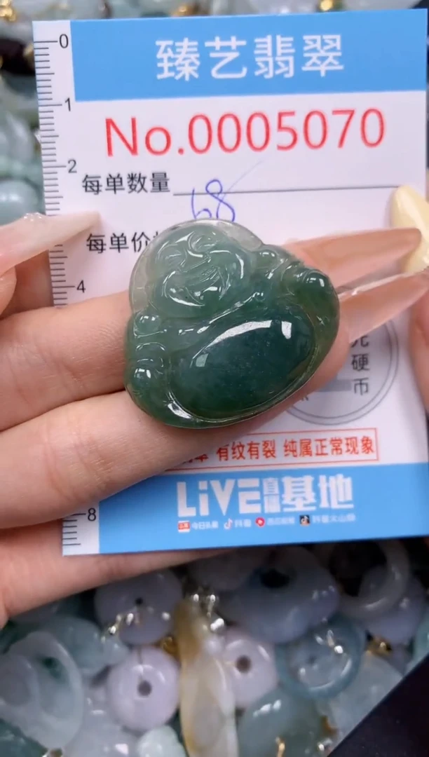 翡翠未镶嵌颈饰含绳0005070