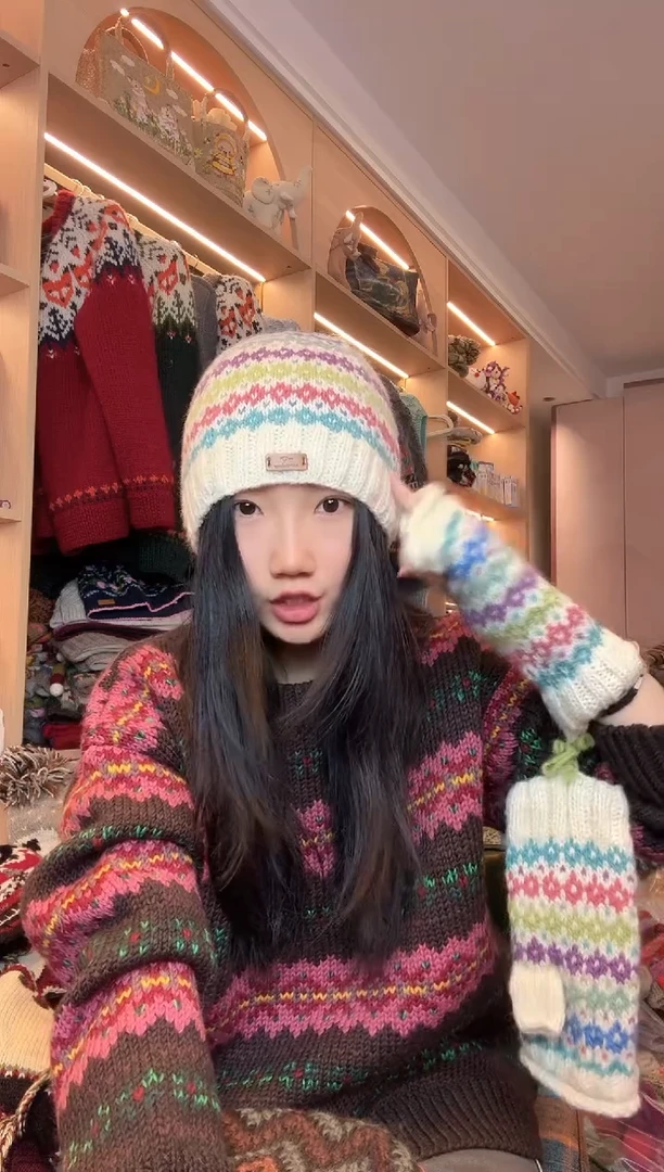 羊毛白色半指手套