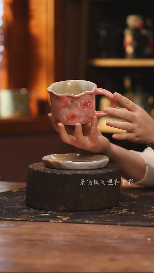 陶瓷景德镇高温釉下手绘陶瓷@L005@