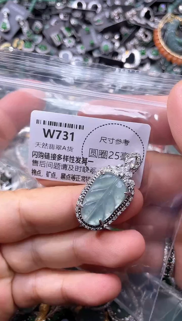 翡翠未镶嵌颈饰W731吊坠