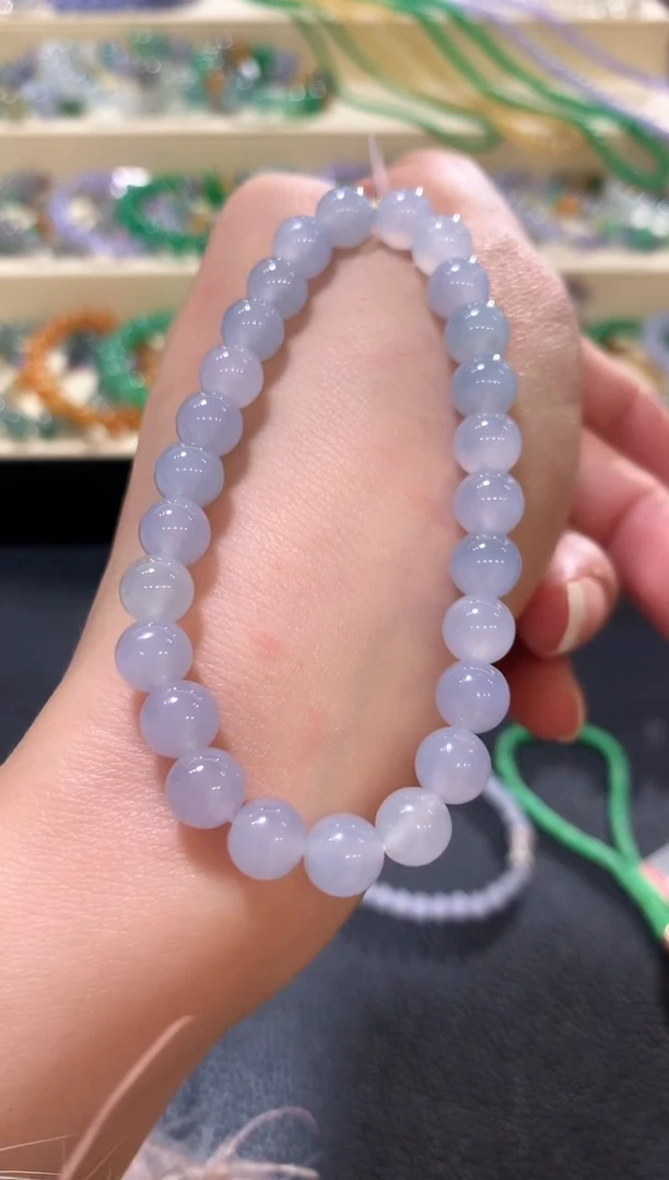 未镶嵌手串翡翠z17  紫色有色差
