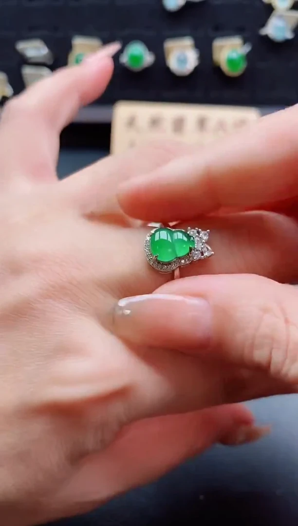 银S925镶嵌戒指翡翠121