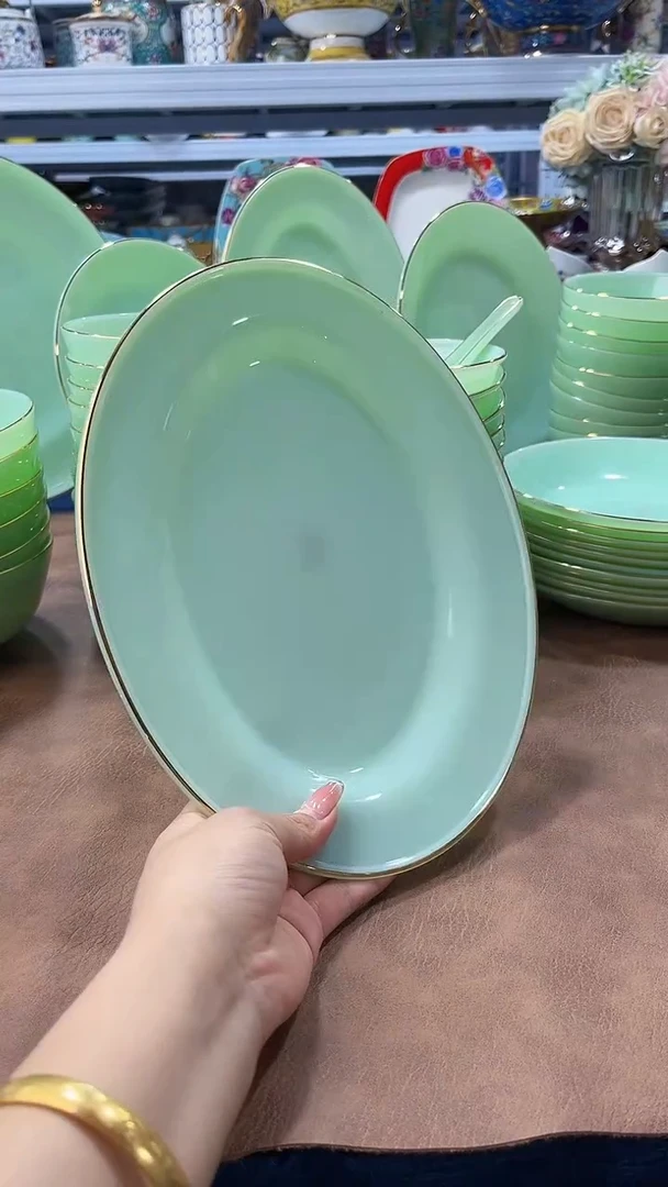 玉瓷12英寸鱼盘1只