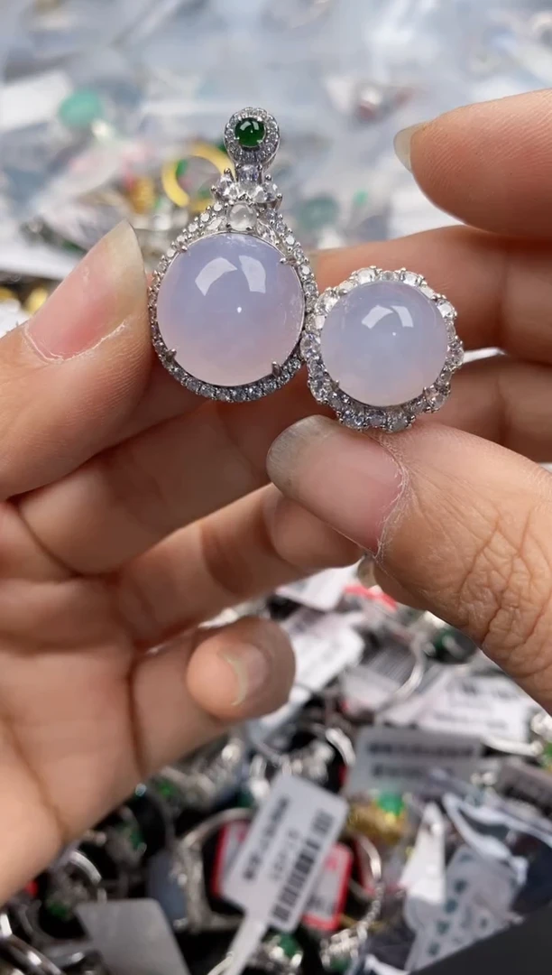 银S925镶嵌戒指翡翠222---10